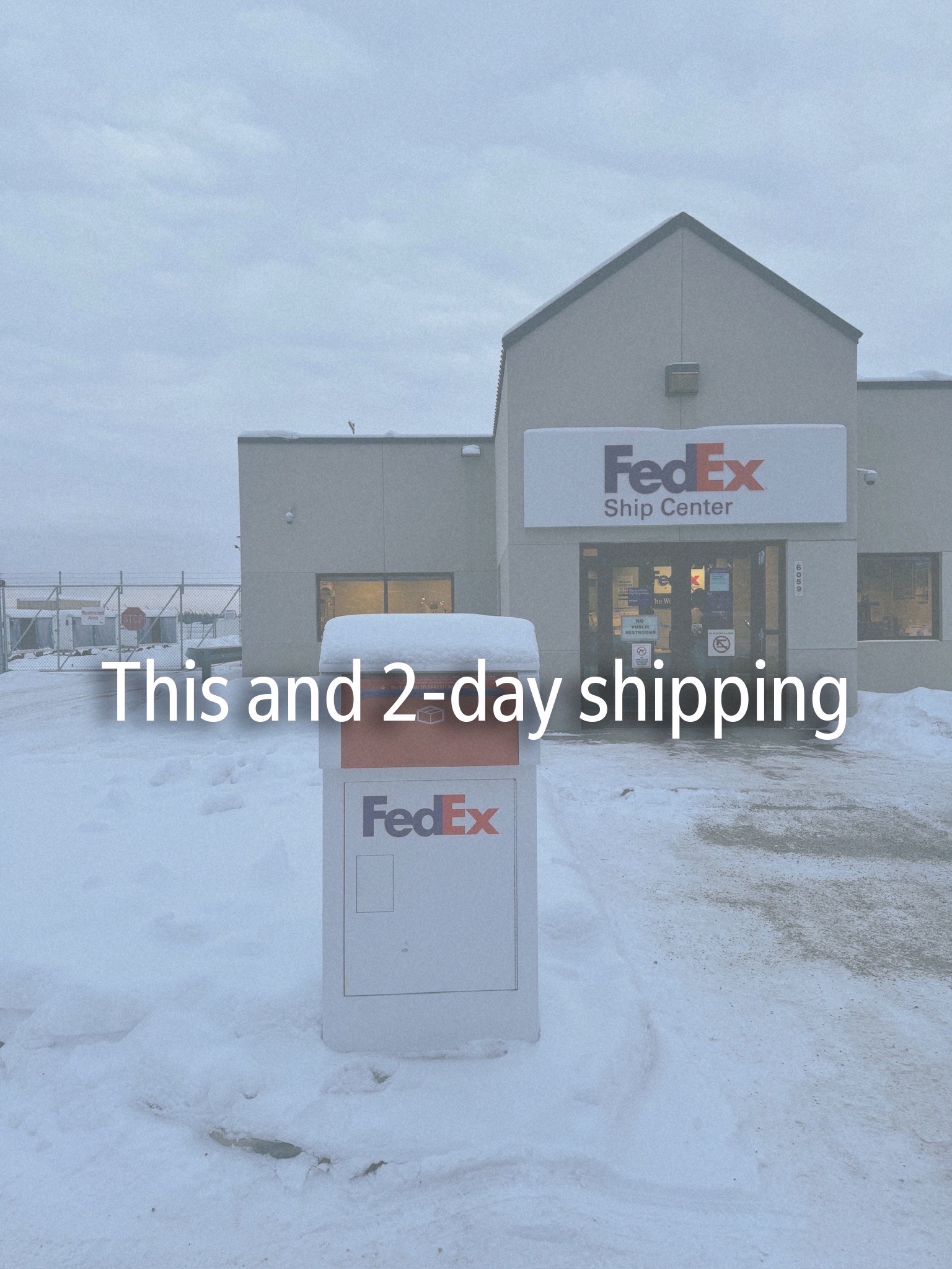 FedEx Ship Center during an Alaska winter